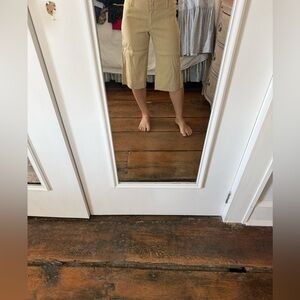Theory Tan Linen Trousers